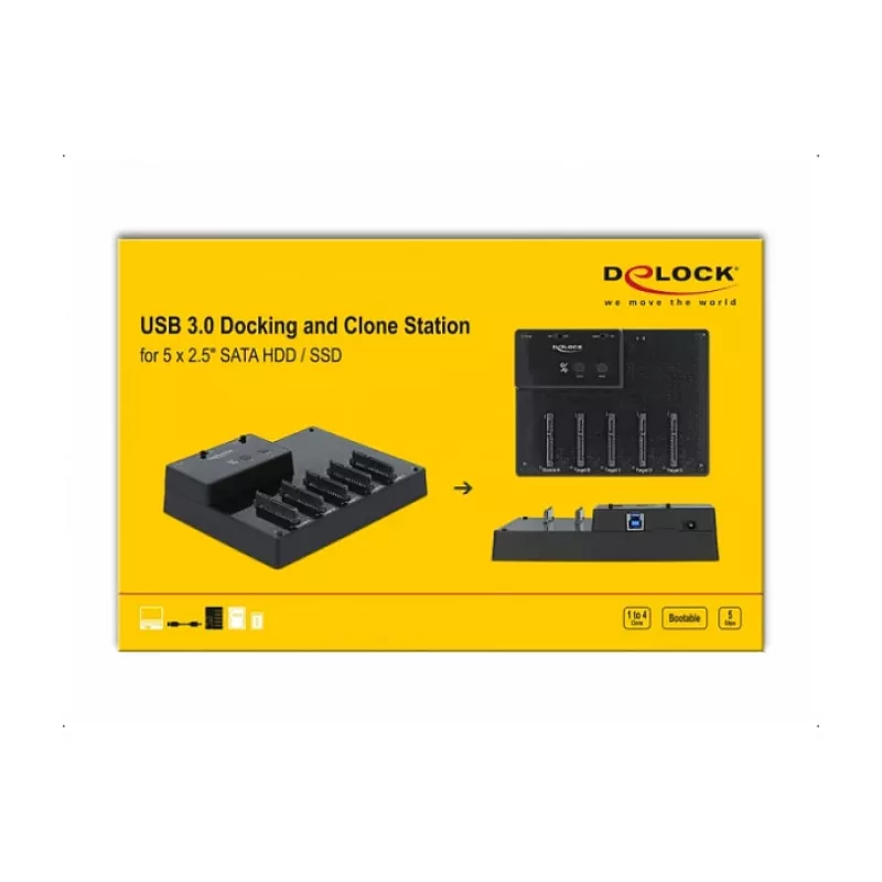 Dockingstation DeLOCK USB 5 Gbps 64098 voor 5 x 2,5 inch SATA HDD/SSD