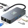 TB-adapter hub USB-C (7-in-1) HDMI USB SD/TF RJ45 (2500 Mbit/s) PD
