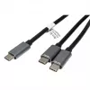 ROLINE - USB-kabel - 24-pins USB-C (M) naar 24-pins USB-C (M) - USB 2.0 - 1,85 m - USB-voeding (100 W) - zwart (11.02.8308)