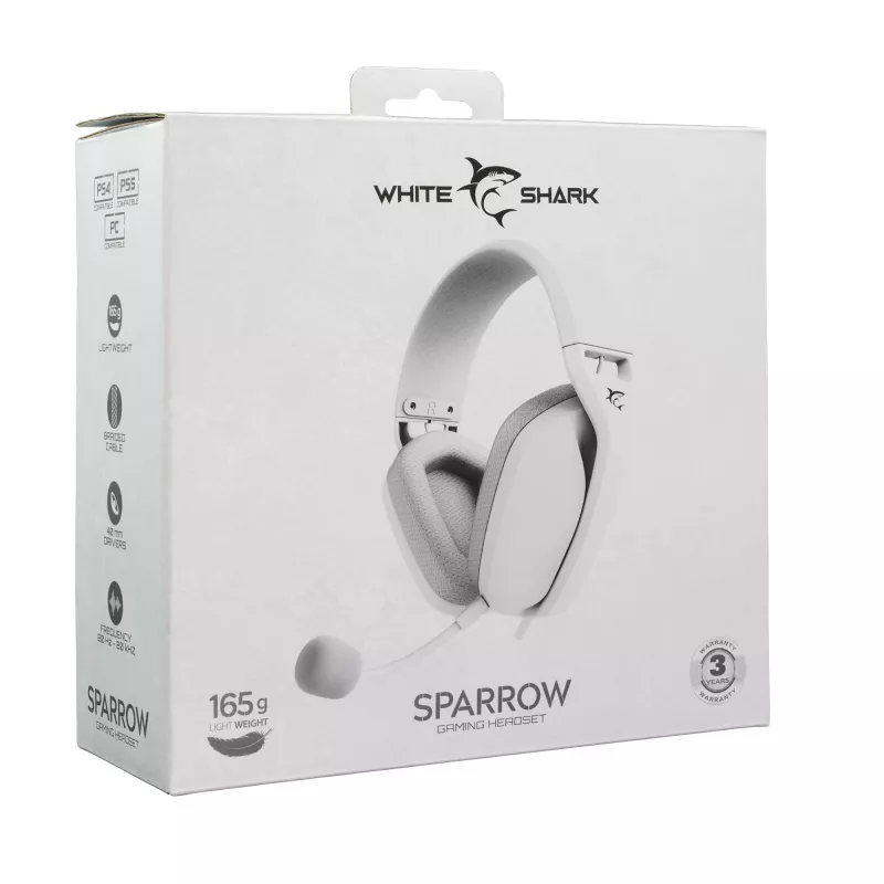 Koptelefoon White Shark GH-2443 Sparrow wit