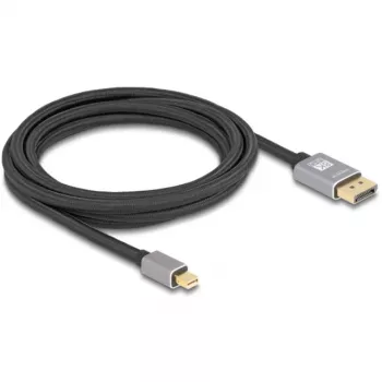 Delock - DisplayPort-kabel - Mini DisplayPort (M) naar DisplayPort (M) - DisplayPort 1.4 - 3,0 m - ondersteunt 8K 60 Hz - zwart, grijs (81093)