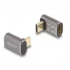 DeLOCK USB-adapter 40 Gbit/s USB Type-C PD 3.0 100 W stekker naar bus haaks 8K 60 Hz metaal