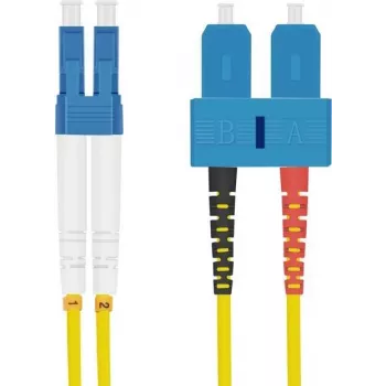 Helos OS2 Singlemode patchkabel, LC/SC Duplex LSZH, 1,5 m, geel