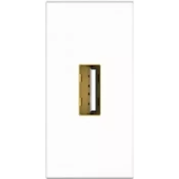 Kindermann Konnect flex 45 click - modulair faceplate-snap-in - USB 2.0 Type-A - wit, RAL 9010