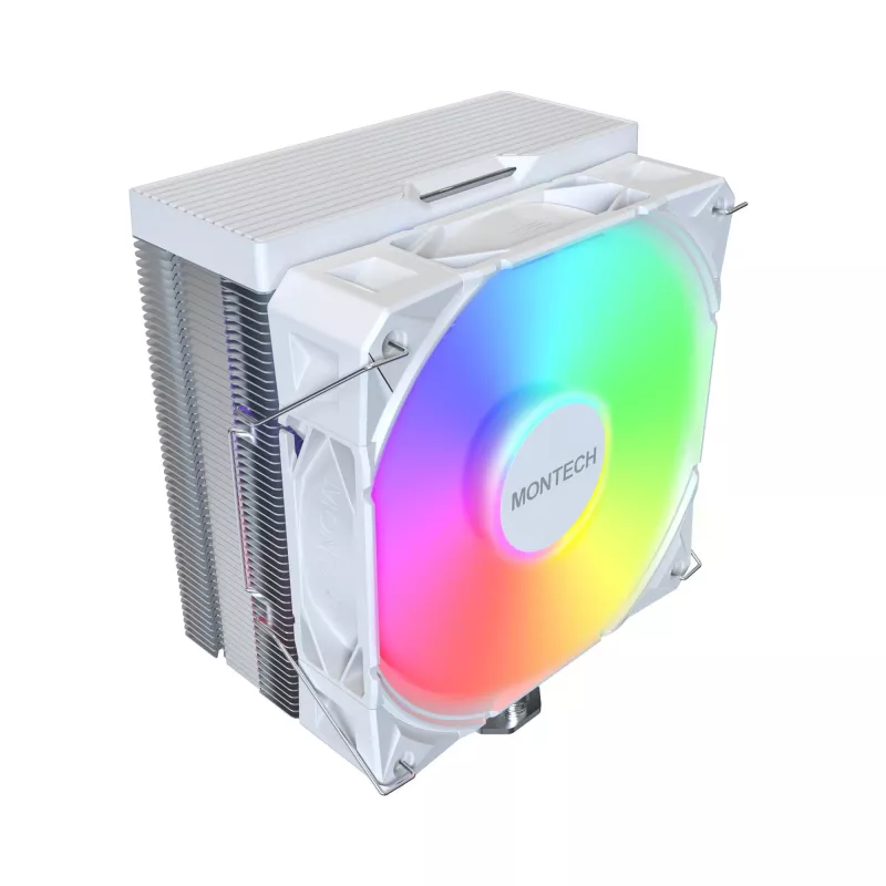 Montech NX400 White ARGB CPU-luchtkoeler, 120 mm, multi-socket, wit