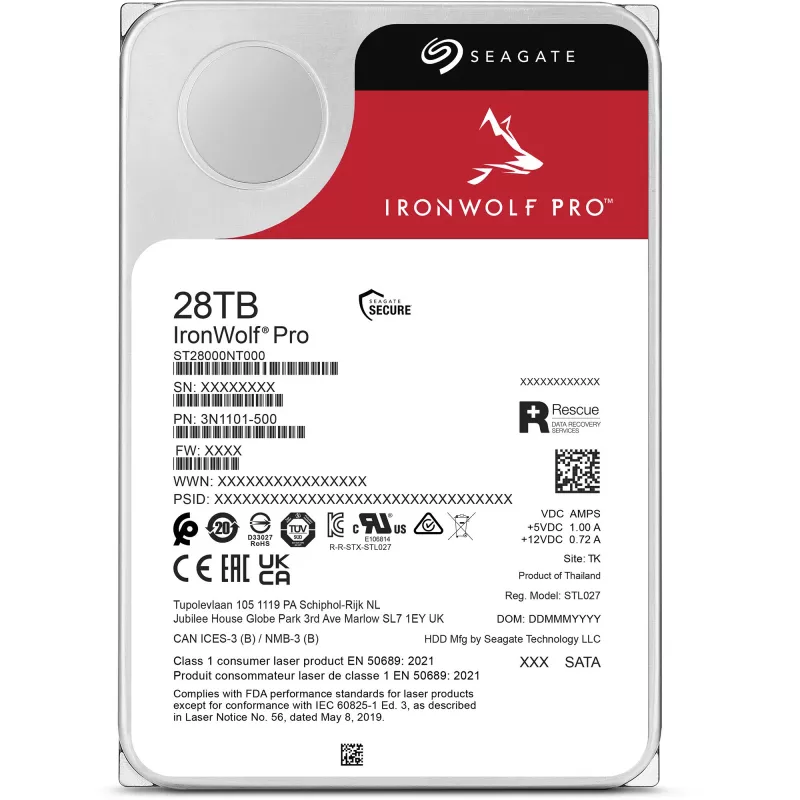 Seagate IronWolf Pro ST28000NT000 interne harde schijf 28 TB 7200 RPM 512 MB 3,5