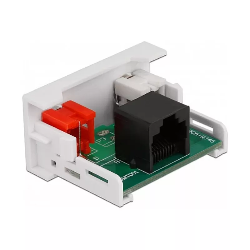 DeLOCK Easy 45 module 2 x cinch-bus naar RJ45-bus 22,5 x 45 mm