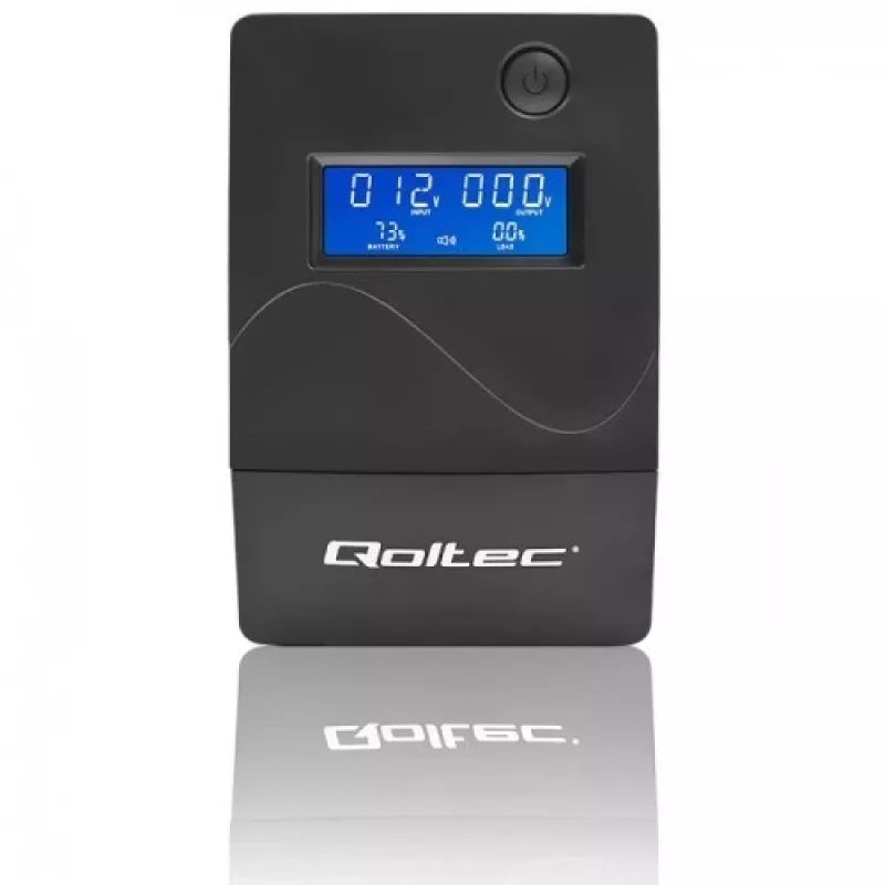 Qoltec Monolith UPS (uninterruptible power supply) dubbelconversie (online) 1 kVA 600 W 2 Schuko-stopcontacten