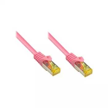 RJ45-patchkabel met Cat.7-ruwkabel en vergrendelingsbeveiliging (RNS®), S/FTP, PiMF, halogeenvrij, 600 MHz, OFC, magenta, 1 m, Good Connections® (8070R-010M)