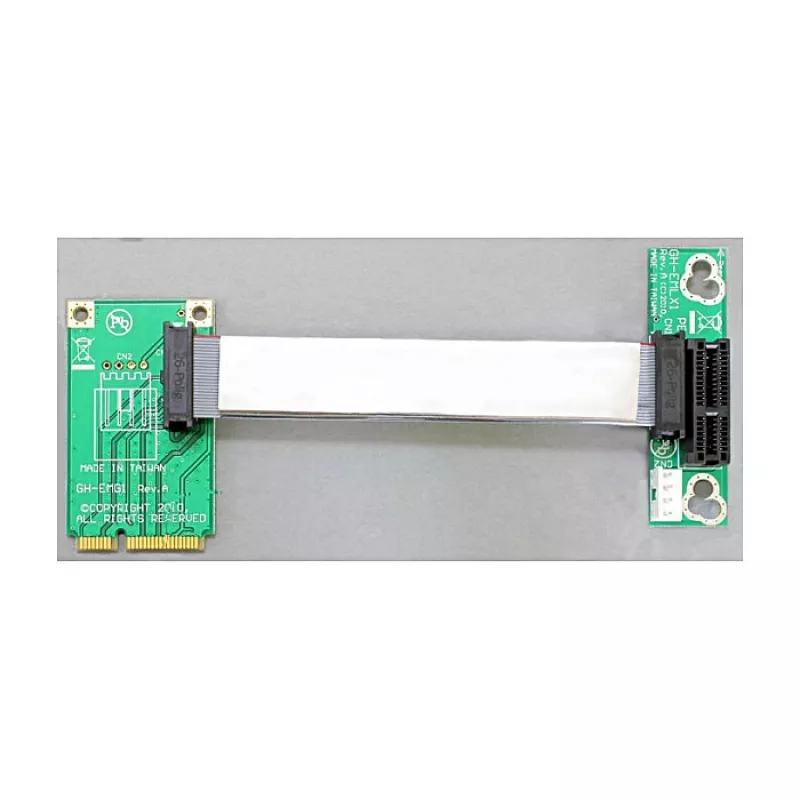 Riser-kaart Mini PCI Express > PCI Express x1 links gericht