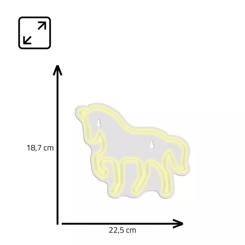 LED-neonbord MANTA SNL103WH – paardenmotief, wit