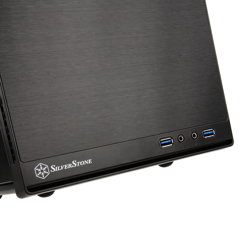 SilverStone SUGO 13 - Desktop - Mini-DTX - zonder voeding (AT / PS/2) - zwart - USB/audio (SST-SG13B-Q)