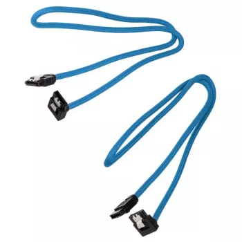 Corsair Premium Sleeved SATA-kabel haaks, blauw 60 cm - 2-pack