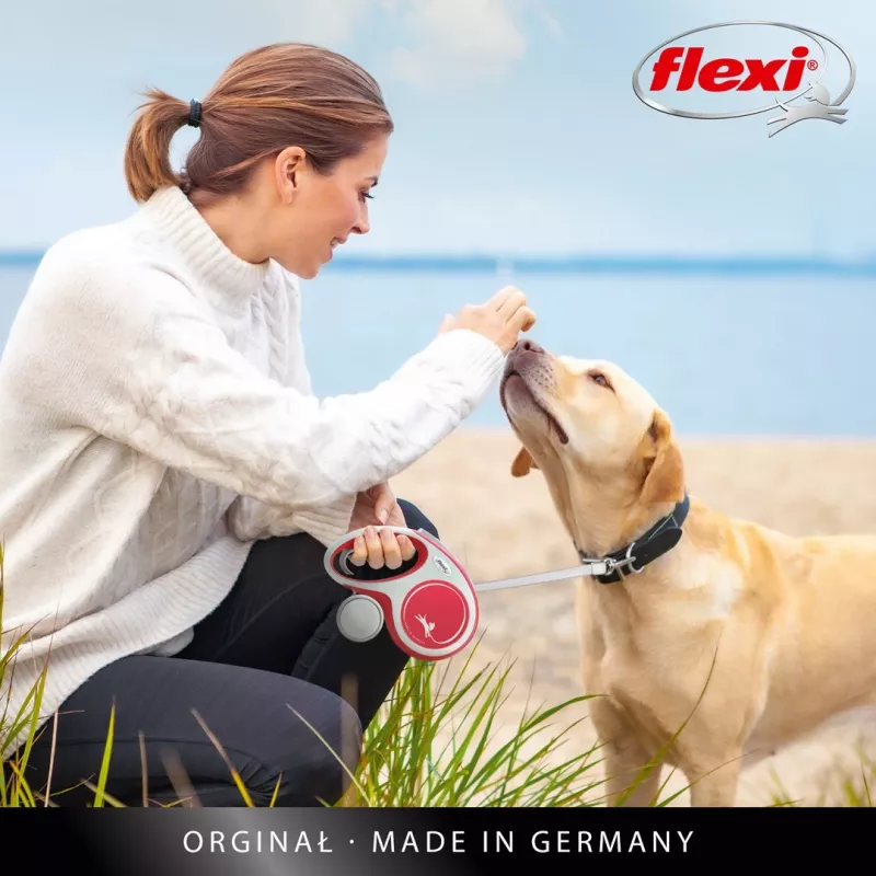 Flexi nieuw COMFORT 8 m zwart, grijze honden-rollijn