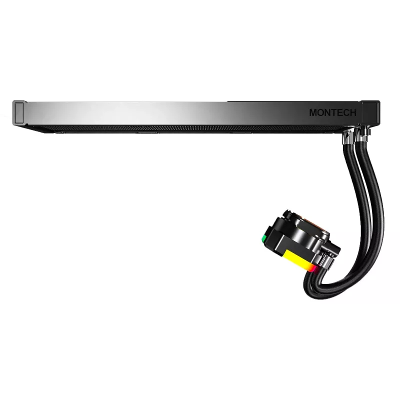AIO-waterkoeling Montech Hyper Flow ARGB 360 mm zwart – 360-mm-radiator, ARGB, gesloten CPU-koeler