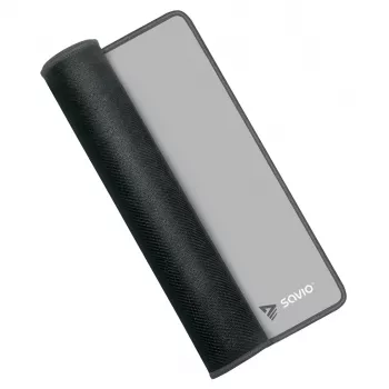 Gaming-muismat SAVIO Turbo Dynamic S — grijs, 250×250 mm, 2 mm dik, gestikte randen, antislip rubberen basis