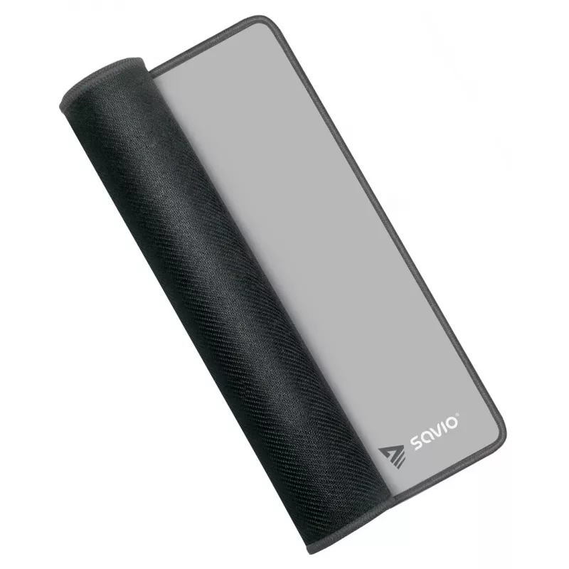 Gaming-muismat SAVIO Turbo Dynamic S — grijs, 250×250 mm, 2 mm dik, gestikte randen, antislip rubberen basis
