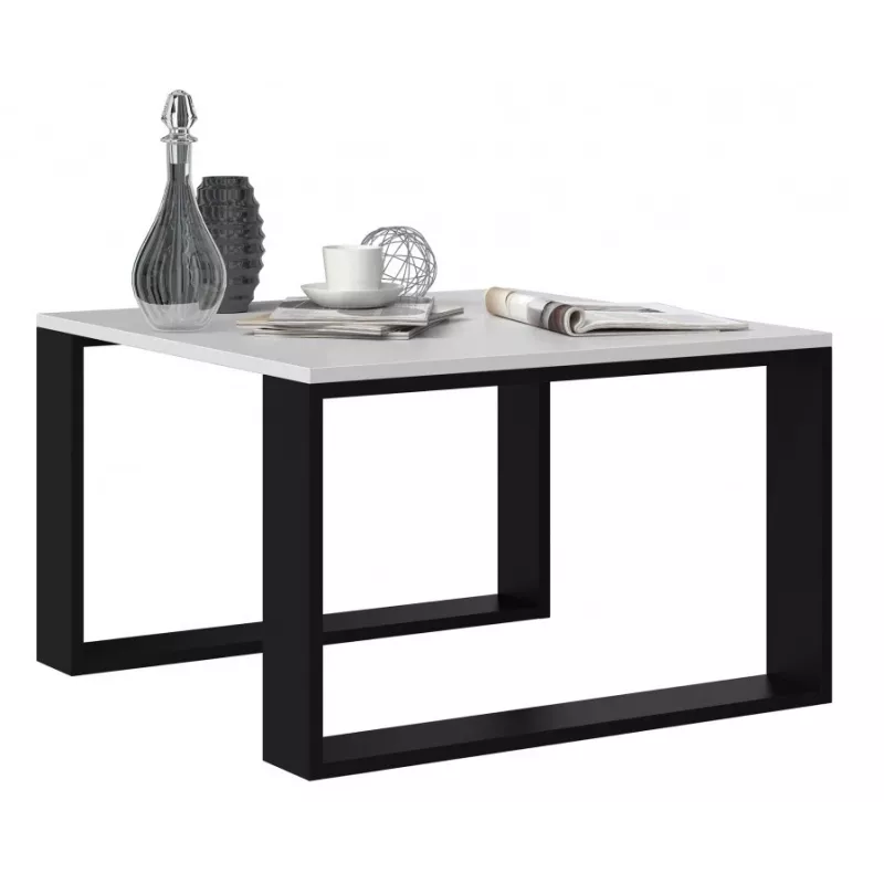 MODERN MINI tafel 67x67x40 cm wit/zwart