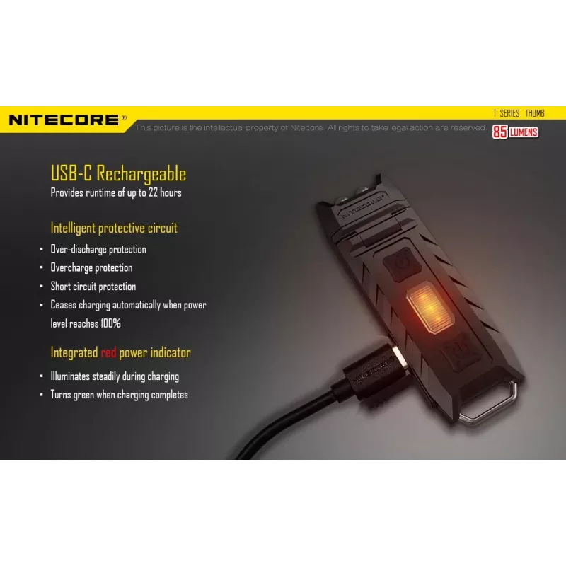 Zaklamp T-serie 85 LUMENS/THUMB Nitecore