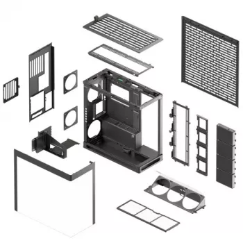 HAVN HS 420 VGPU pc-behuizing, midi-tower, E-ATX, gehard glas, PCIe-5.0-riserkabel - zwart