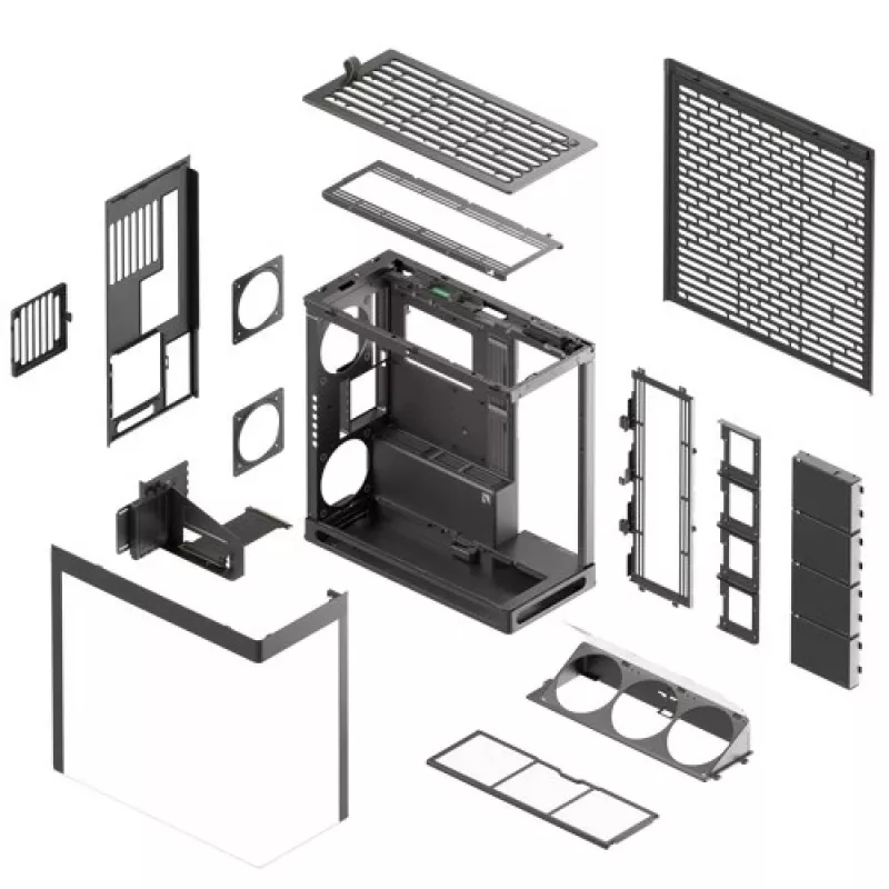 HAVN HS 420 VGPU pc-behuizing, midi-tower, E-ATX, gehard glas, PCIe-5.0-riserkabel - zwart
