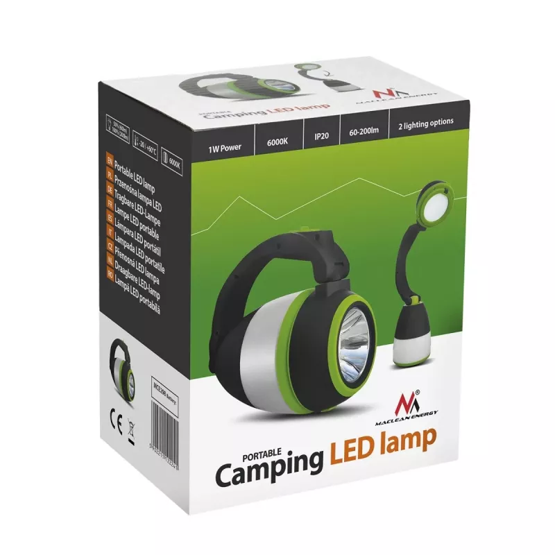 Oplaadbare LED-campeerlamp MACLEAN MCE298 3W draagbaar, USB-gevoed, compact