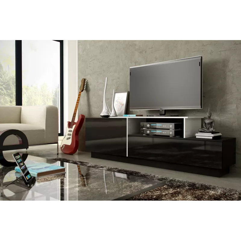 Cama TV-kast SIGMA 3 180 zwart/zwart glanzend + biały