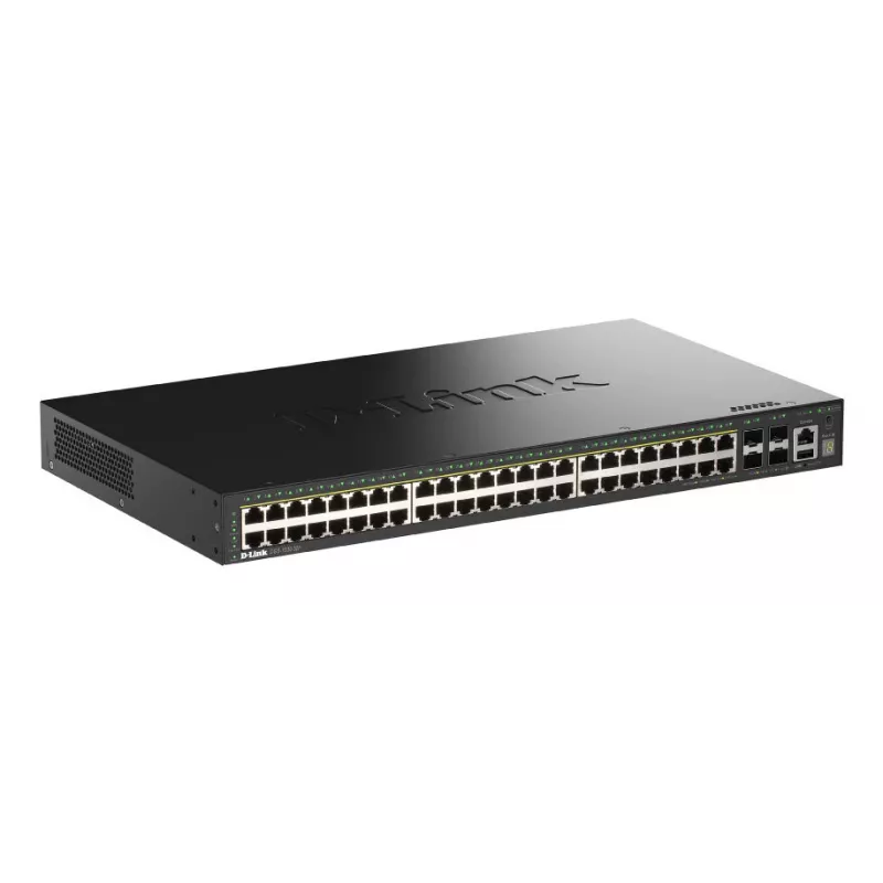 D-Link 52-poorts Gigabit stackable PoE+ smart managed switch met 4 x 10G SFP+ poorten