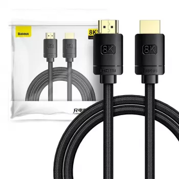 Baseus High Definition Series HDMI 2.1 kabel, 8K 60Hz, 3D, HDR, 48Gbps, 2m (zwart)