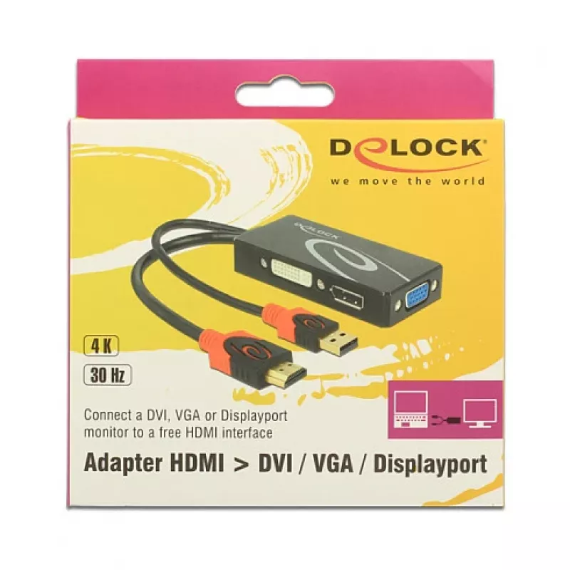 Videokabel-adapter DeLOCK 62959 HDMI USB DVI-I VGA 0,135 m