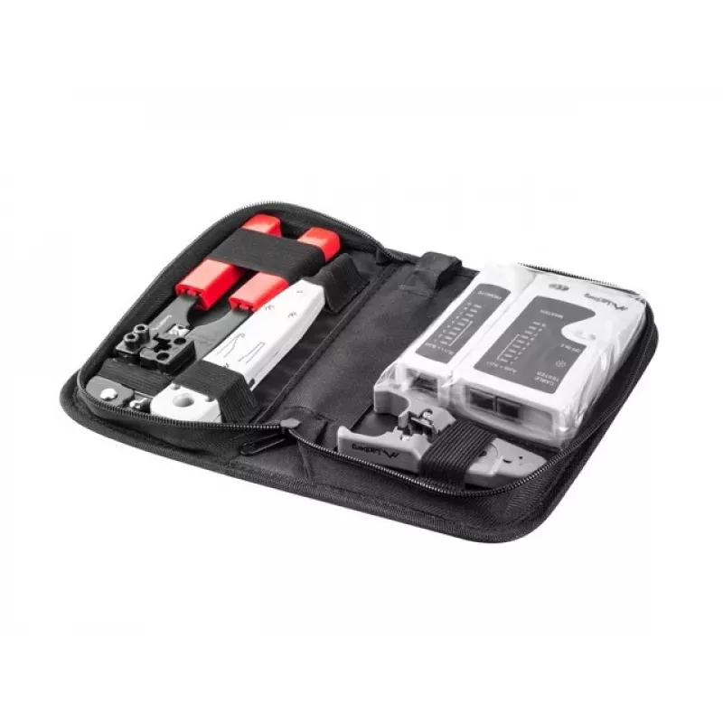 LANBERG netwerkgereedschapsset tester striptang krimptang NT-0301 – RJ-12-stekkerondersteuning