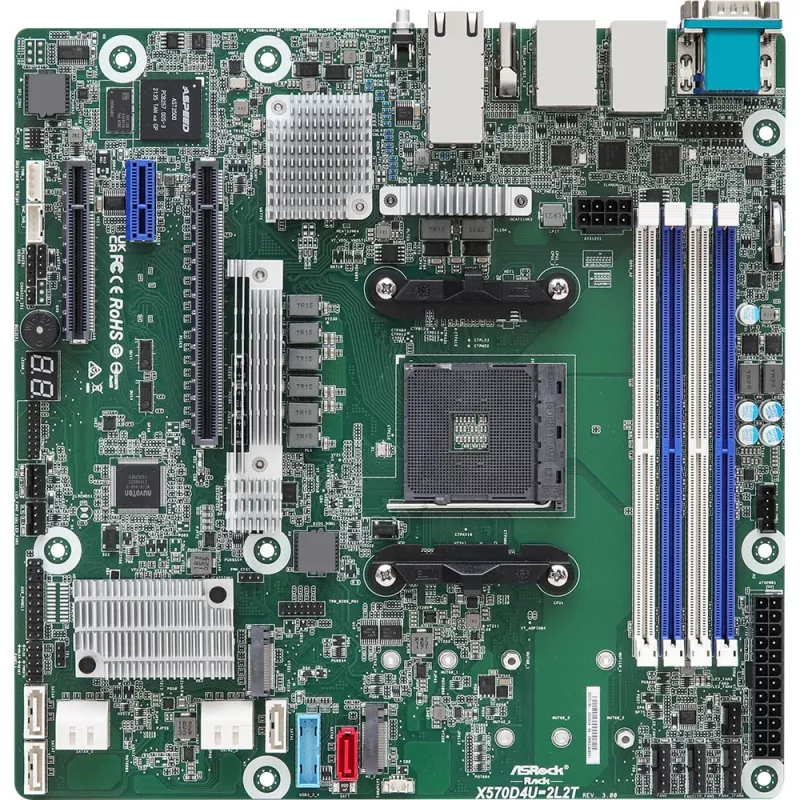 ASRock X570D4U-2L2T/BCM moederbord AMD X570 Socket AM4 micro ATX