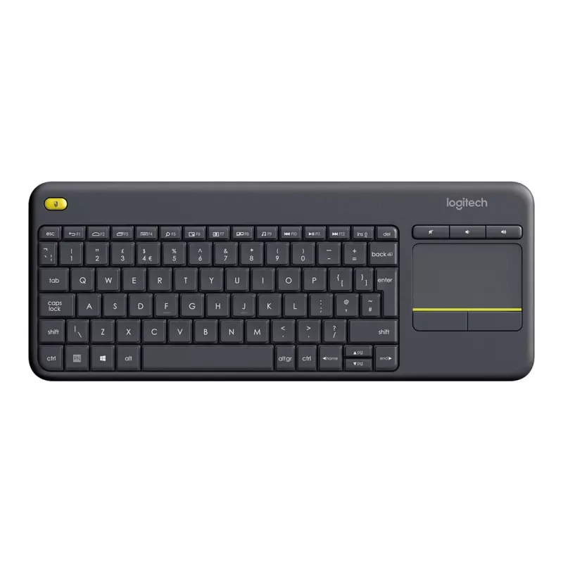 Logitech Wireless Touch Keyboard K400 Plus - toetsenbord - met touchpad - draadloos - 2,4 GHz - België - zwart