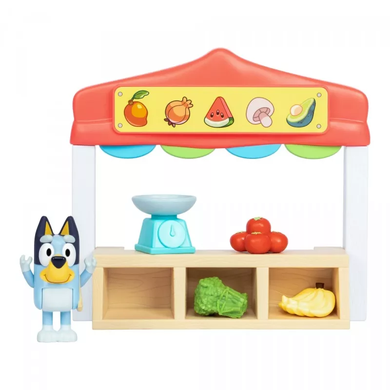 Speelfigurenset TMTOYS Mini Bluey levensmiddelenwinkel BLU17555 – minifigurenset voor speelplezier