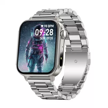 Smartwatch Colmi P80 Steel zilver met Bluetooth en hartslagmeter