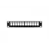 Lanberg PPKS-9112-B Leeg patchpaneel 12 poorten 1U 10 inch met Keystone-organizer, zwart