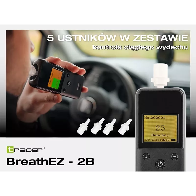 Tracer BreathEZ-2B halfgeleider ademalcoholtester, zwart