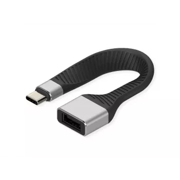 ROLINE USB 3.2 Gen 2 siliconenkabel, C-A, ST/BU, 10Gbit/s, Emark, zwart, 11 cm (11.02.9016)