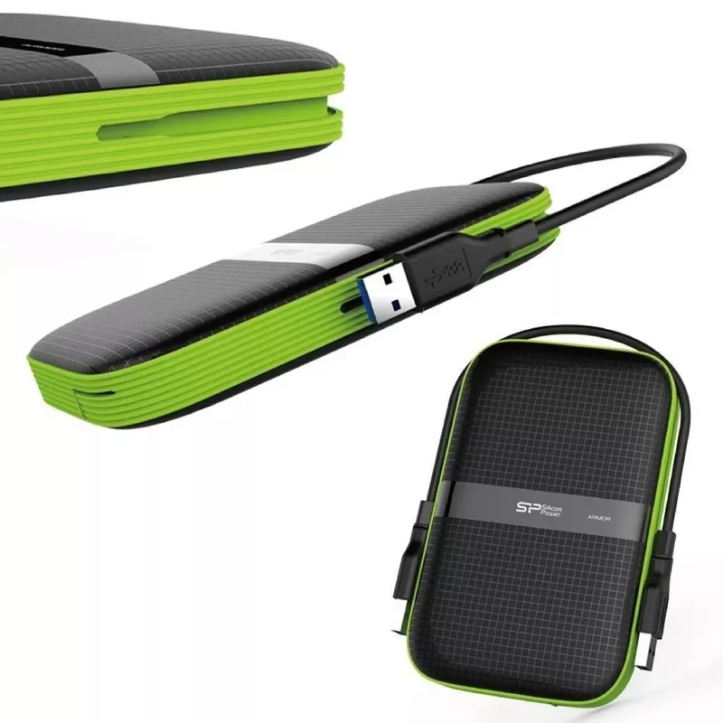 SILICON POWER Armor A60 - harde schijf - 4TB - extern (draagbaar) - 2.5 (6,4 cm) - USB3.0 - zwart (SP040TBPHDA60S3K)