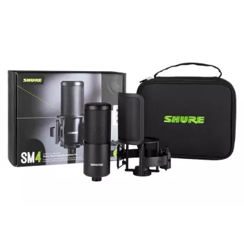 Shure SM4-K-KIT - condensatormicrofoon, extern gepolariseerd, handgreep, popfilter, koffer
