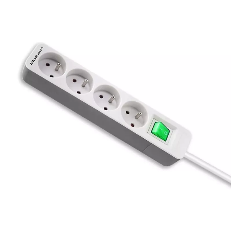 Verlengsnoer Qoltec 50288 1,8 m 4 stopcontacten binnen wit