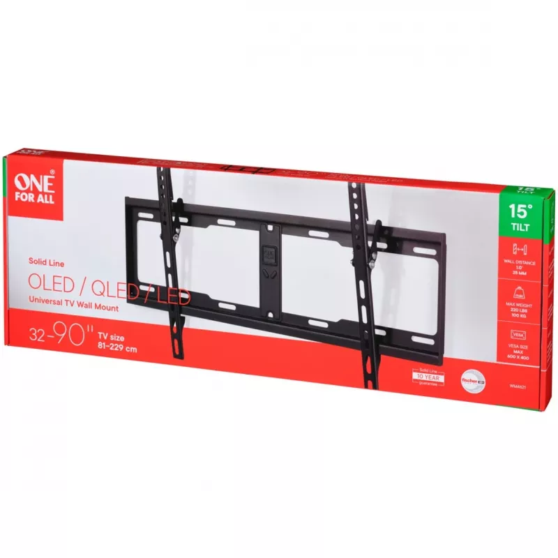 TV-wandbeugel One For All WM4621 2,13 m (84 inch) zwart