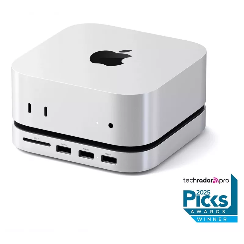 Satechi laptop-dock/poortreplicator ST-GNMMES — bedrade USB 3.2 Gen 2 Type-C hub, USB-A & SD, zilver