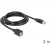 USB-kabel DeLOCK USB2.0-B 2 m USB B zwart