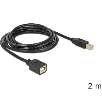 USB-kabel DeLOCK USB2.0-B 2 m USB B zwart