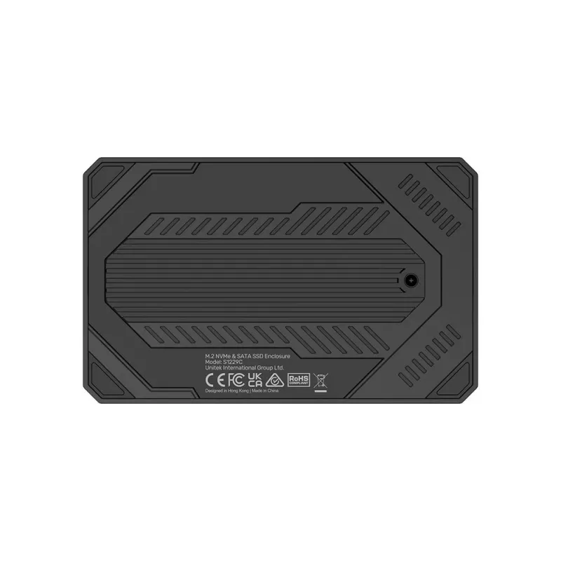 Externe opslagbehuizing Unitek S1229CBK01 voor M.2 NVMe en SATA SSD, zwart