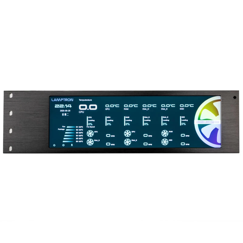 Lamptron CU135 Fan Controller + RGB Controller met display, ARGB - zwart