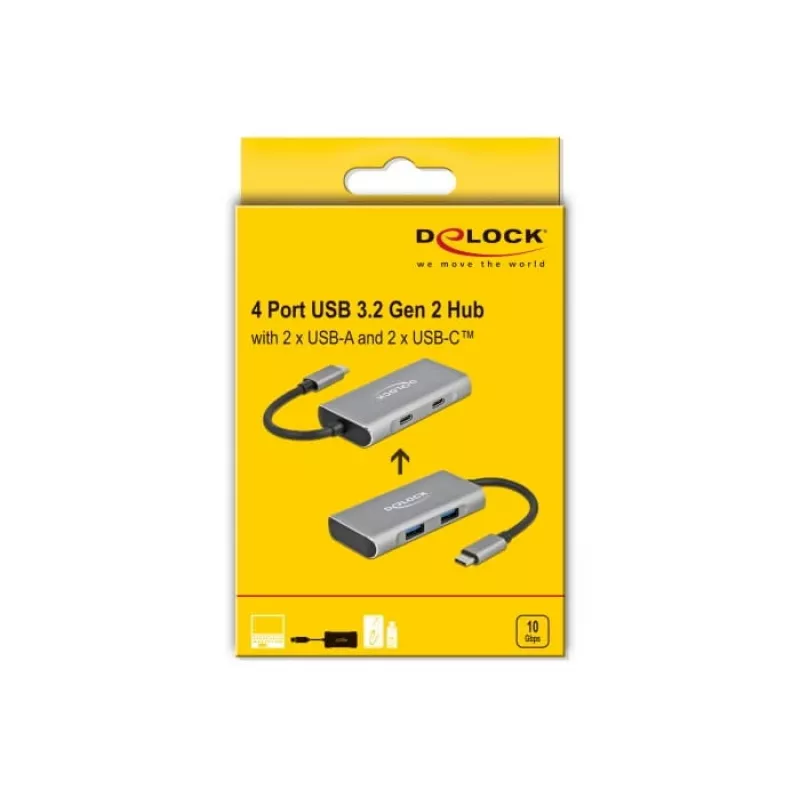 USB-hub DeLOCK externe USB 10 Gbps USB Type-C hub 63260