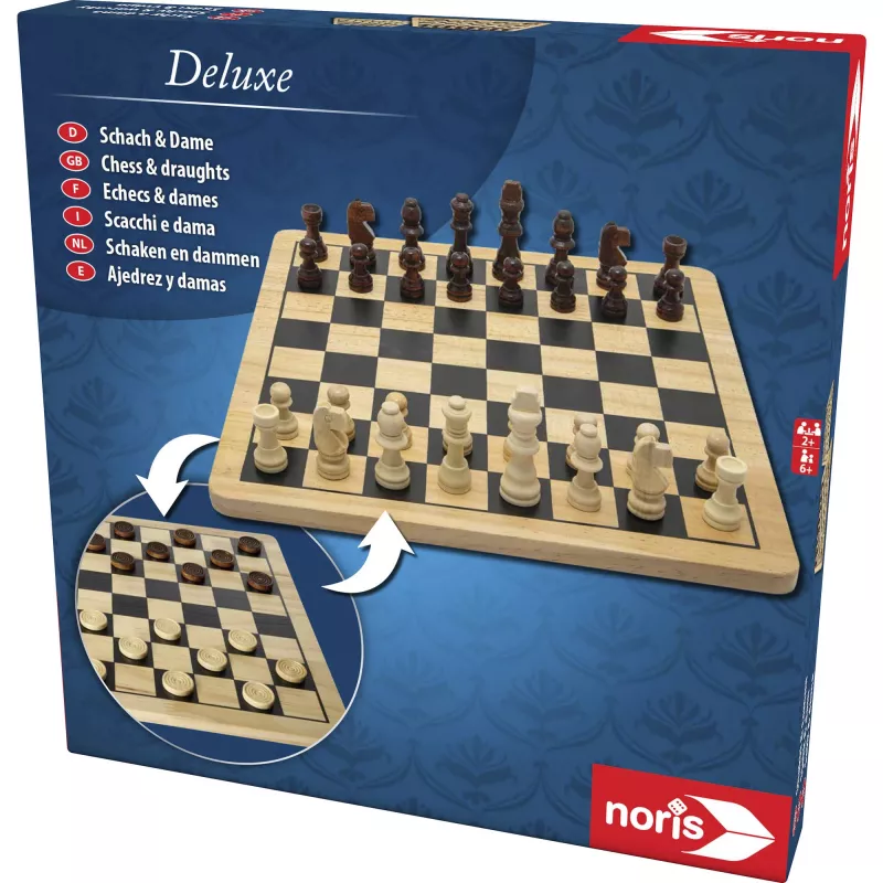 Deluxe Wood - schaken & dammen, bordspel