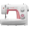 Singer Simple 3210 automatische naaimachine, elektromechanisch, 10 steken, 4-staps knoopsgat, vrije arm, 85 W, wit/roze